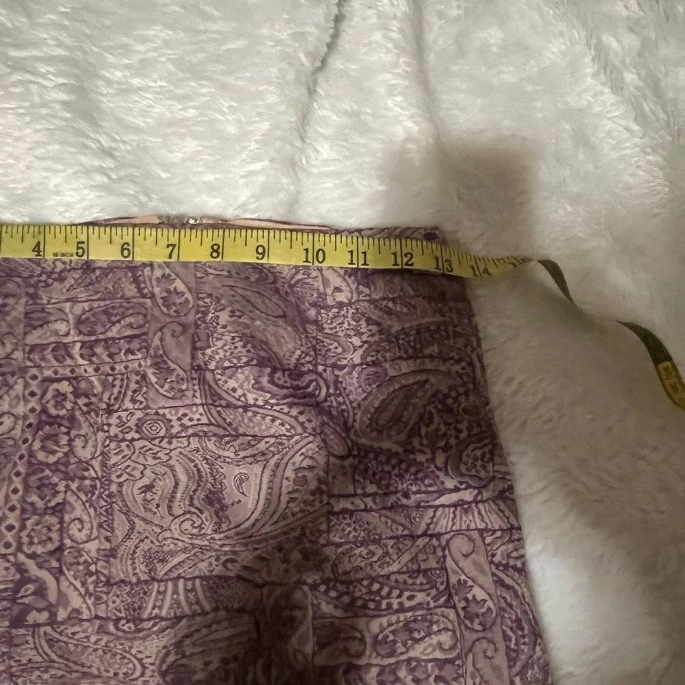 Oscar de la Renta vintage Mulberry Purple Paisley Print pencil skirt size 2